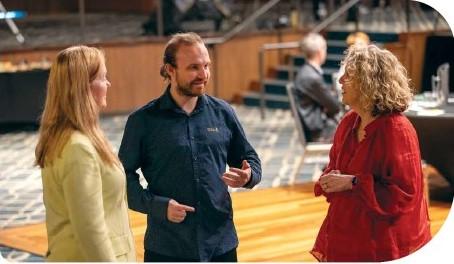 NDIS participant Chris speaks to Lisa and Kirsten in Newcastle.